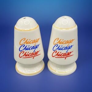 1970s‎ Chicago Ceramic Glazed Salt & Pepper Shakers Vintage